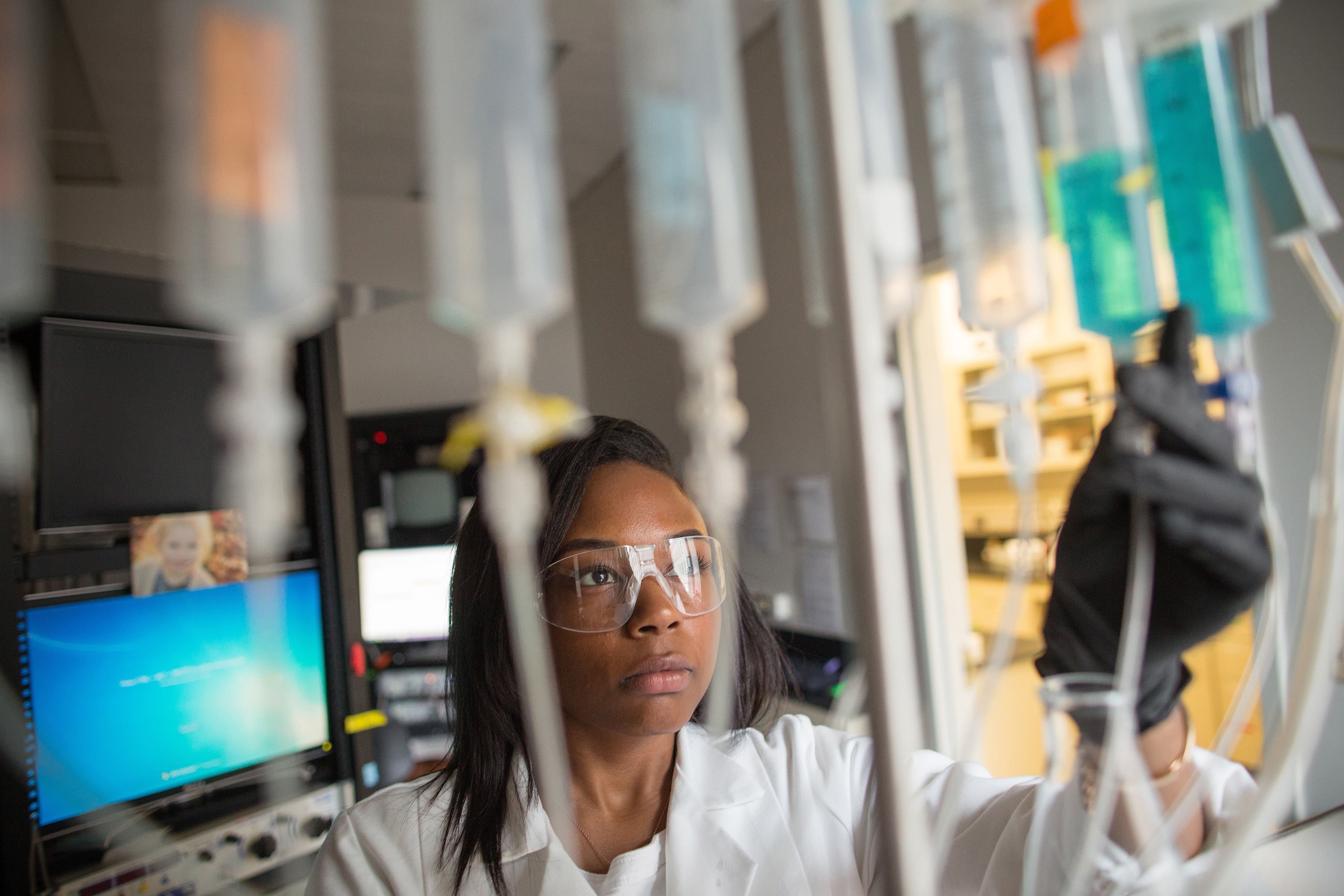 student in the lab