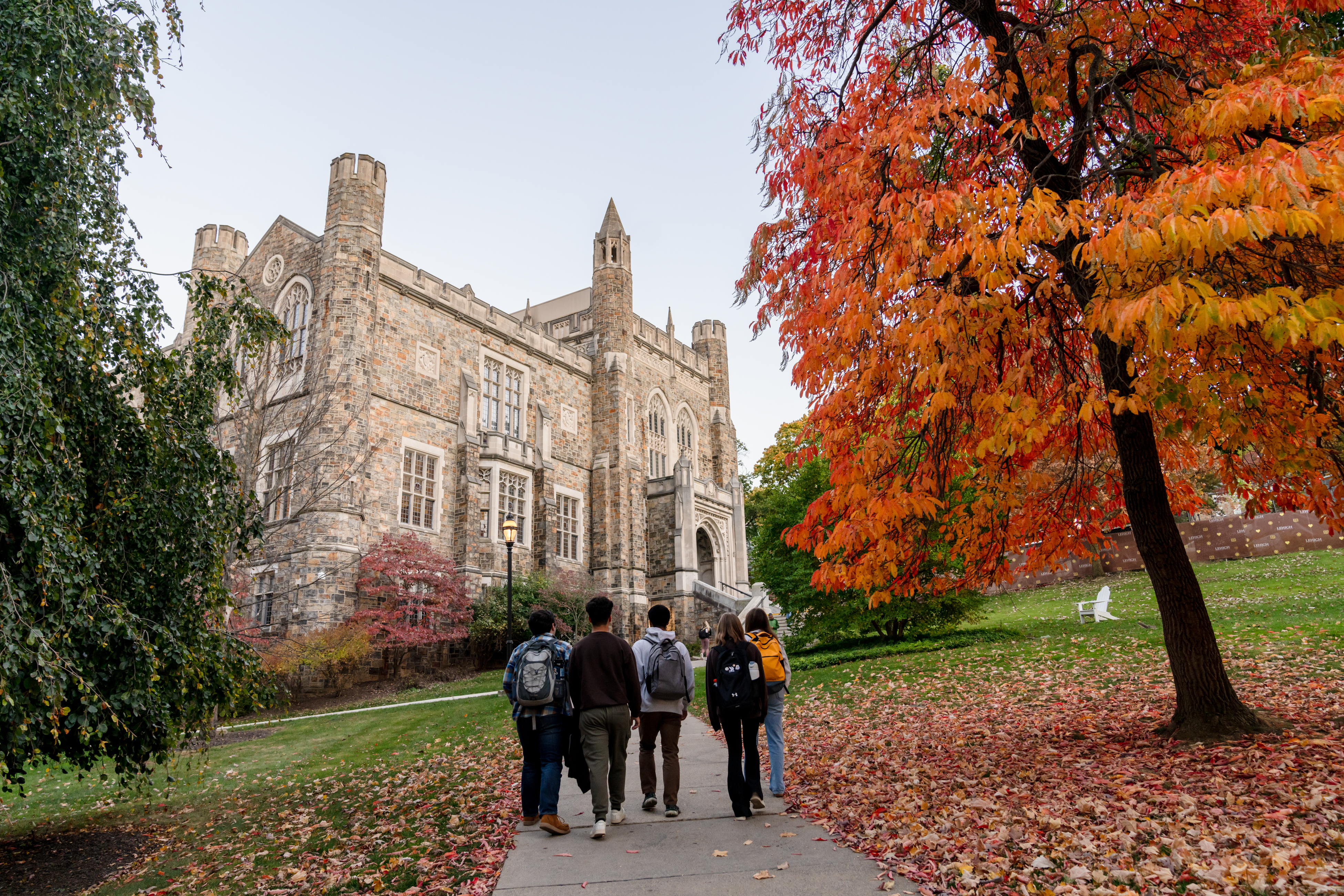 students walking on campus