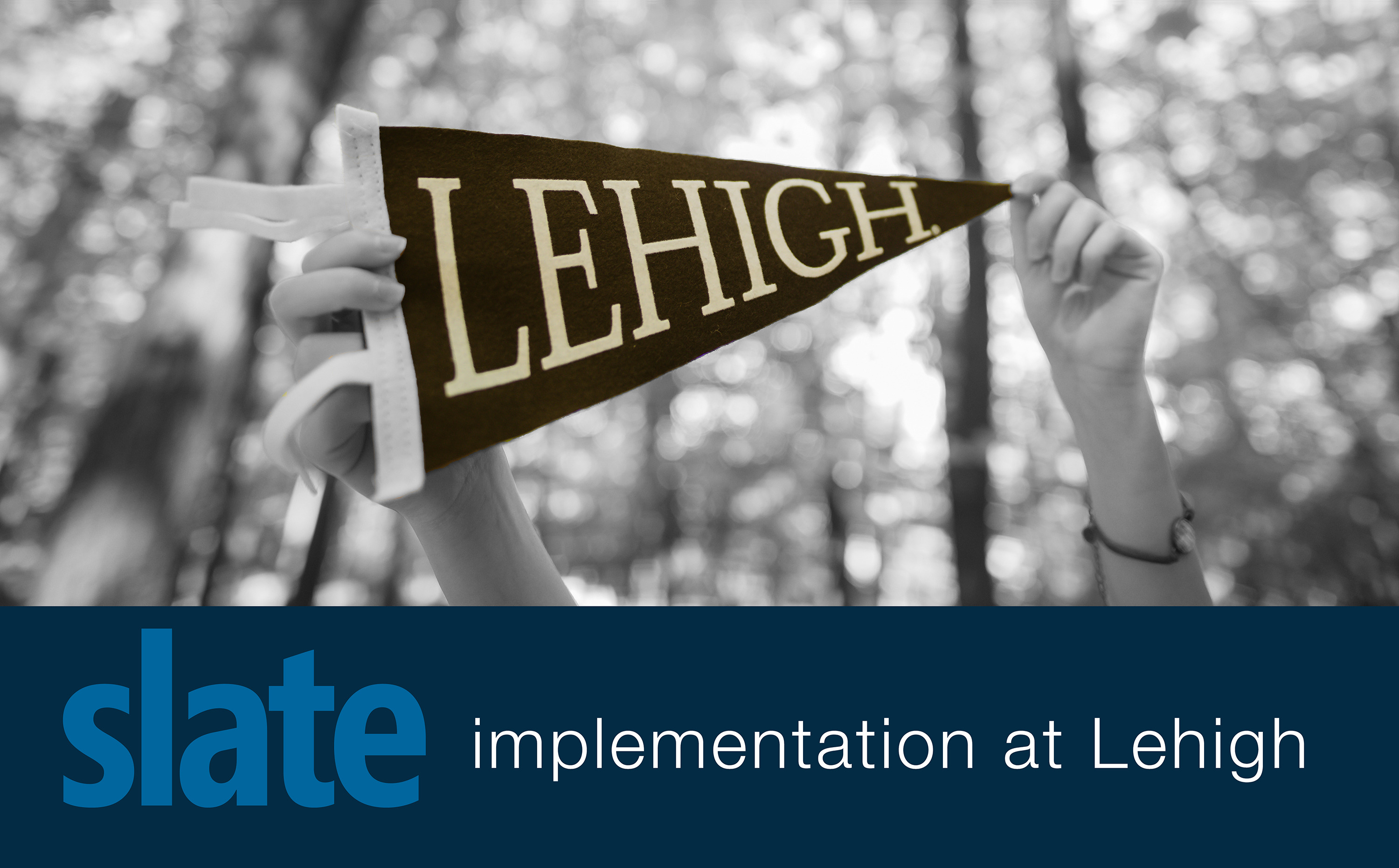 Person holding a Lehigh flag