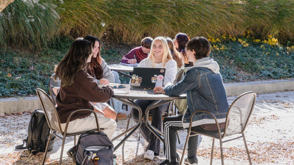 Lehigh students studying on campus