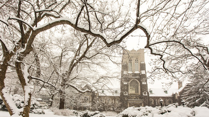 snow on campus